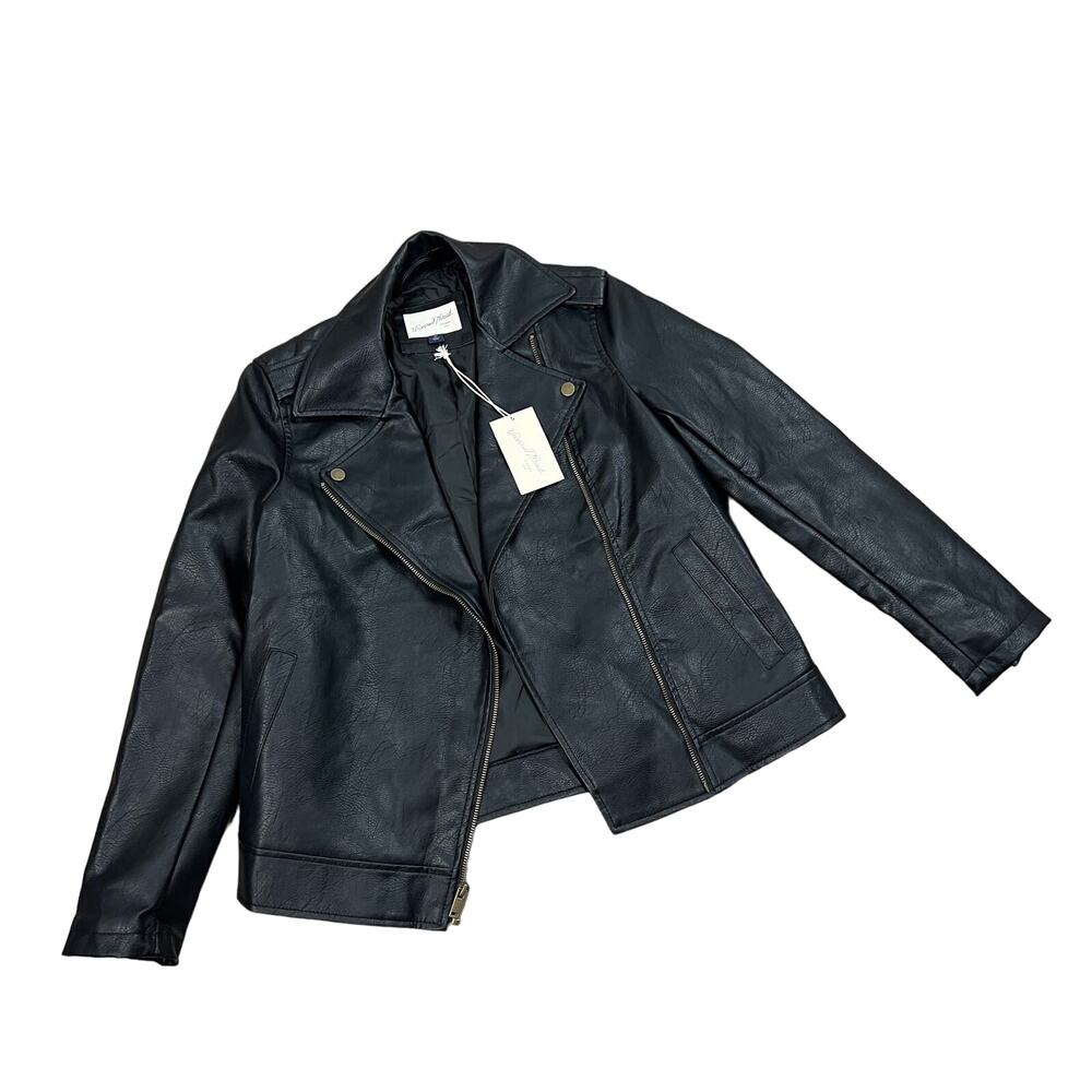 Universal Thread Women's Black Faux Leather Classic Moto Jacket - Size XS - NWT